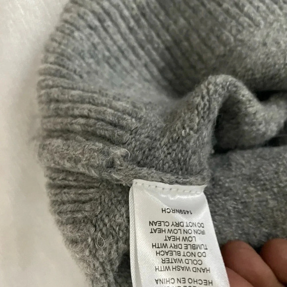 WAYF Women’s SZ S Gray Tie Front Sweater Pullover Long Sleeve Crewneck Knit Top - Picture 6 of 7